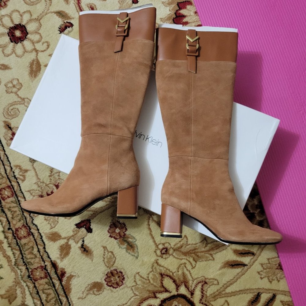 Calvin Klein Candace Boot in Cognac Brown Size 8